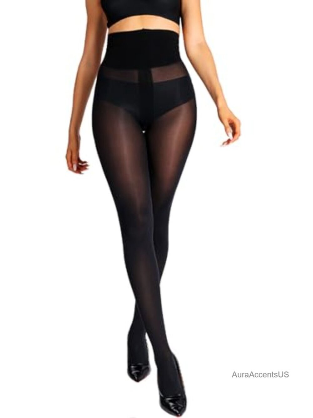 Rip Resistant High Waist Semi Sheer Tights for Women 40D